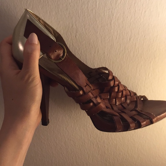 Miss Sixty Brown and Gold Heels - Picture 5 of 8